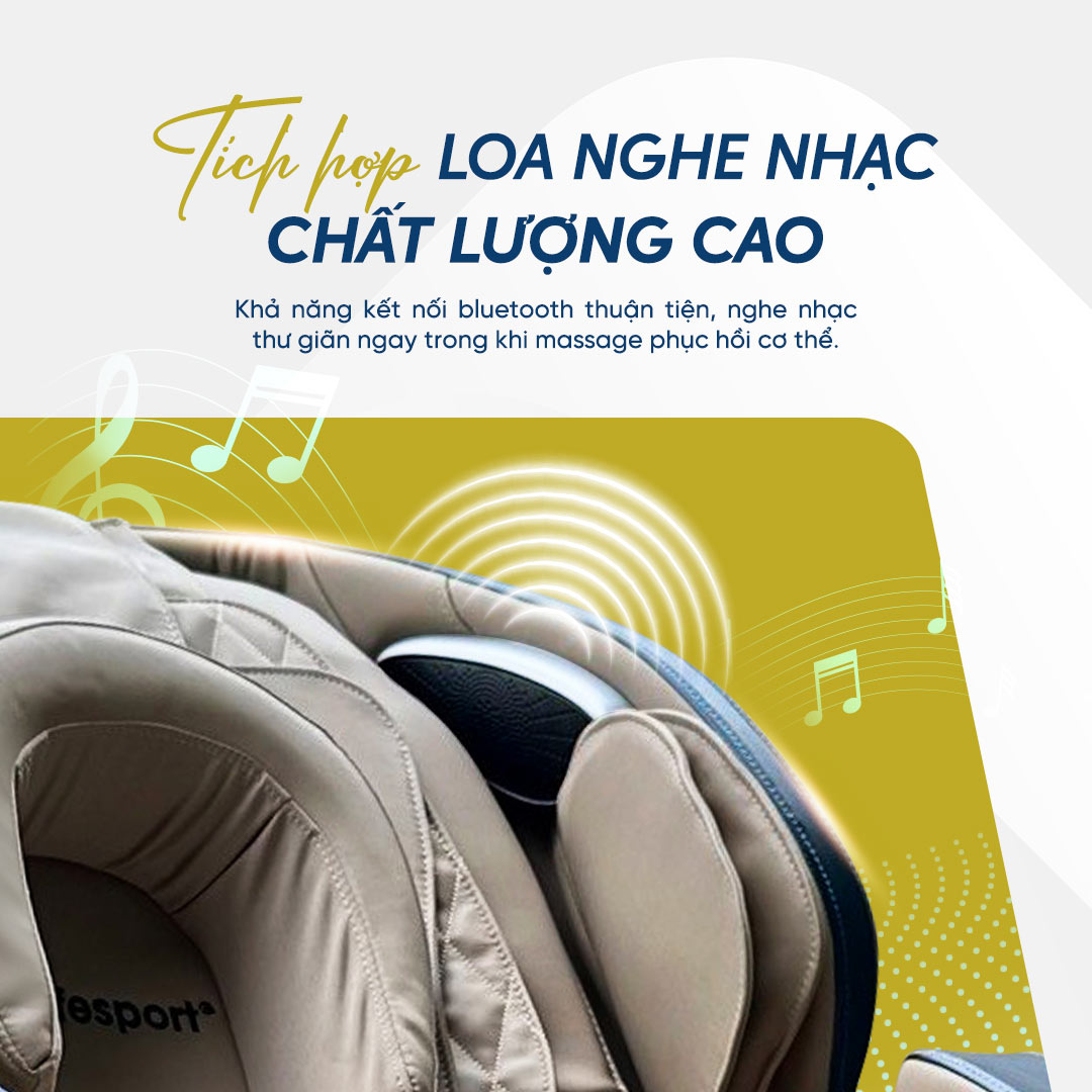Ghế massage Lifesport LS-2200 tích hợp loa