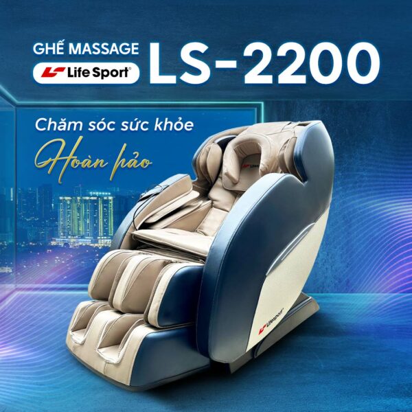 Ghế massage Lifesport LS-2200 được thiết kế sang trọng, tính năng hiện đại