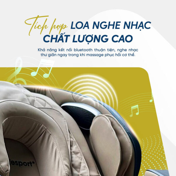 Ghế massage Lifesport LS-2200 có khả năng kết nối bluetooth
