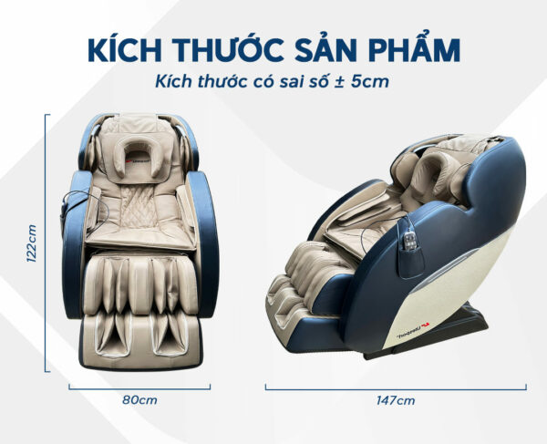 Kích thước ghế massage Lifesport LS-2200