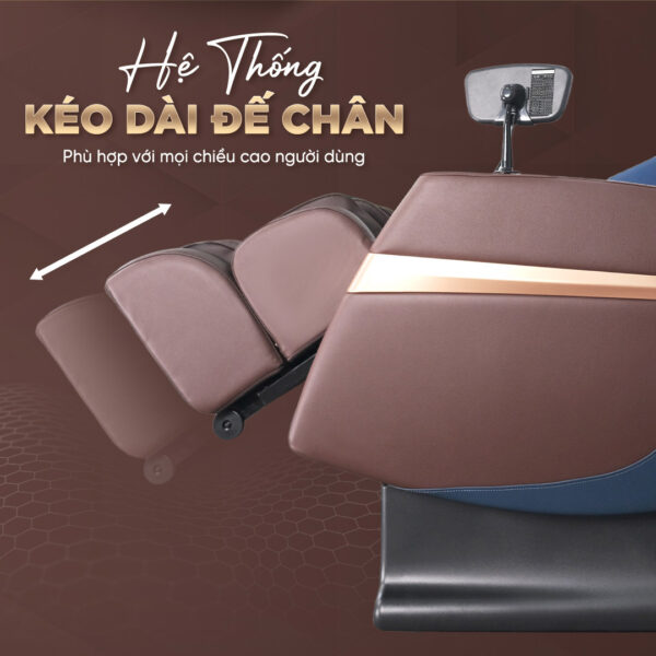 Ghế massage Lifesport LS-288 với đế chân có thể kéo dài