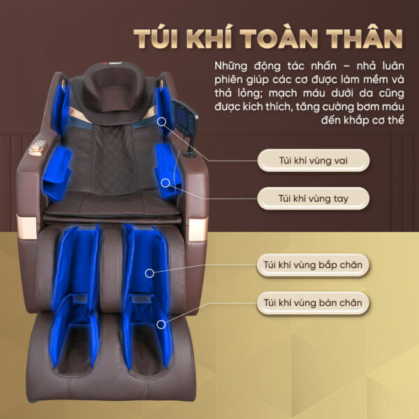Ghế massage Lifesport LS-288 trang bị túi khí toàn thân