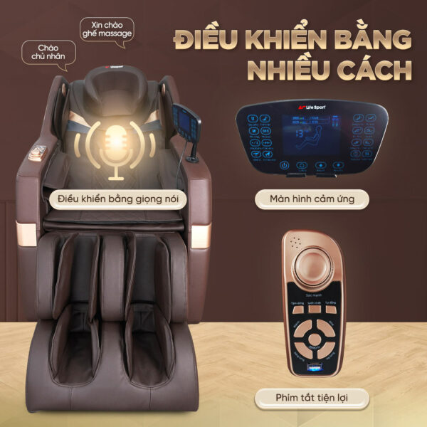 Ghế massage Lifesport LS-288 có thể điều khiển bằng nhiều cách