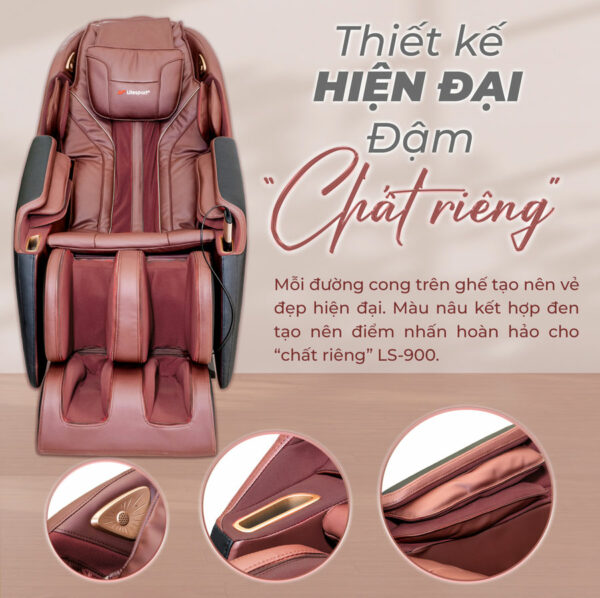 Ghế massage Lifesport LS-900 được thiết kế hiện đại