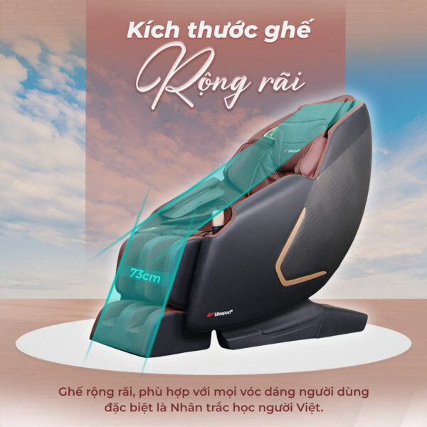 Ghế massage Lifesport LS-900 có kích thước rộng rãi