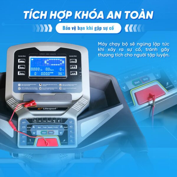Máy Chạy Bộ Lifesport LS-6 có tích hợp khóa an toàn