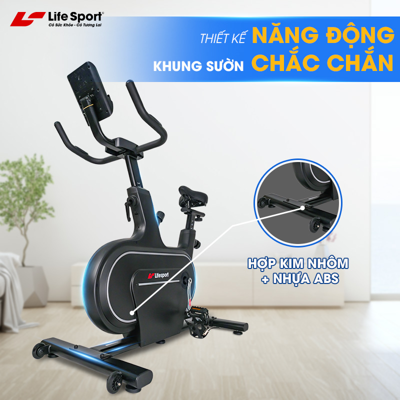 xe-dap-tap-the-duc-lifesport-ls-5977-3 Xe Đạp Tập Thể Dục Lifesport LS-5977 có khung sường chắc chắn