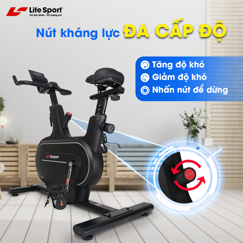xe-dap-tap-the-duc-lifesport-ls-5977-5 Xe Đạp Tập Thể Dục Lifesport LS-5977 với nút kháng lực đa cấp độ