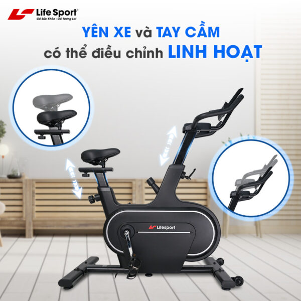 Xe Đạp Tập Thể Dục Lifesport LS-5977 có thể điều chỉnh yên xe và tay cầm