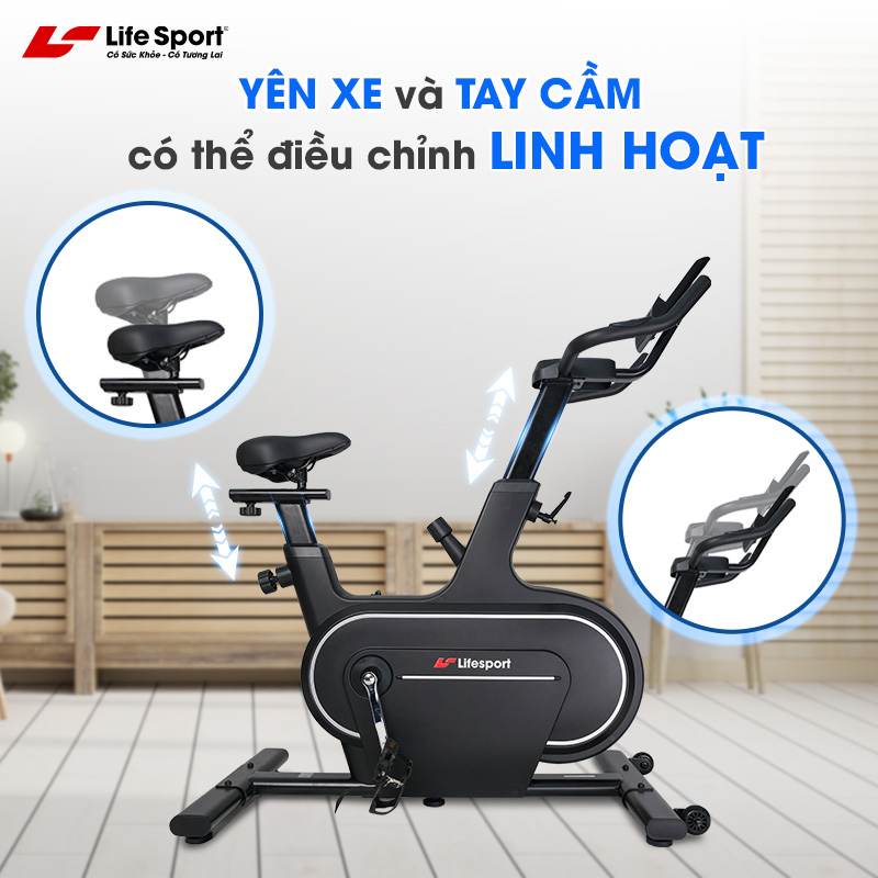 xe-dap-tap-the-duc-lifesport-ls-5977-6 Xe Đạp Tập Thể Dục Lifesport LS-5977 có thể điều chỉnh yên xe và tay cầm