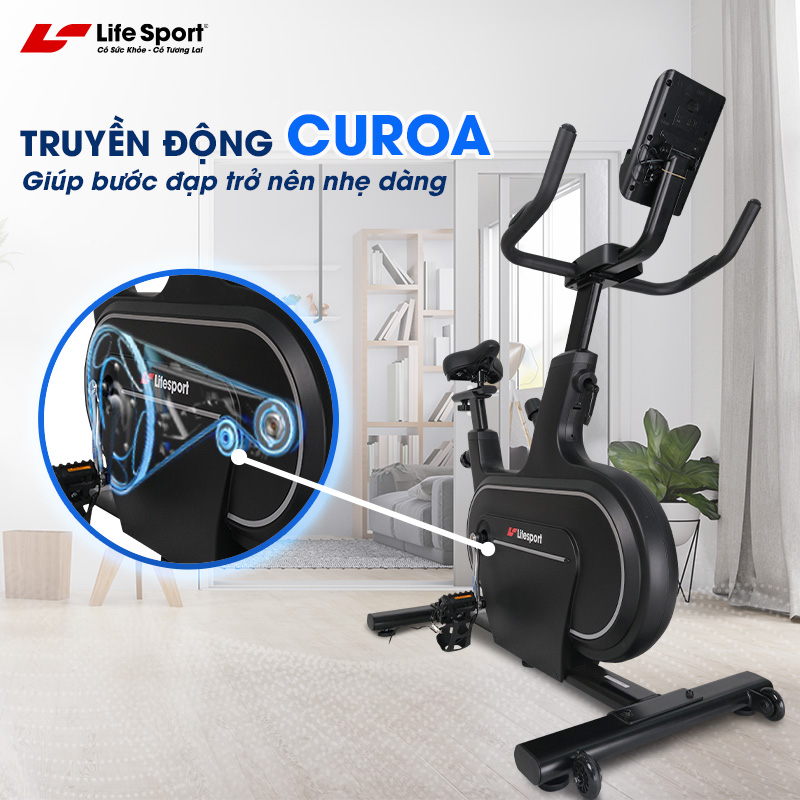 xe-dap-tap-the-duc-lifesport-ls-5977-8 Xe Đạp Tập Thể Dục Lifesport LS-5977 hoạt động bằng truyền động dây coroa