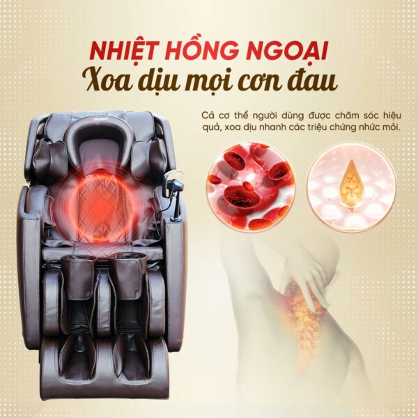Ghế massage Lifesport LS-169 trang bị chế độ massage nhiệt hồng ngoại