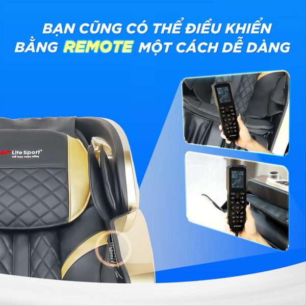 Ghế massage Lifesport LS-599 có remote để điều khiển dễ dàng