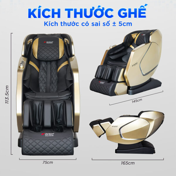 Kích thước ghế massage Lifesport LS-599
