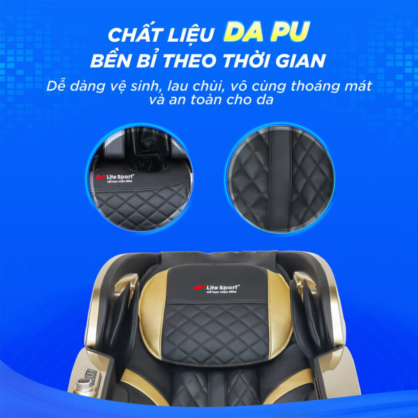 Ghế massage Lifesport LS-599 làm bằng chất liệu da PU mềm mại