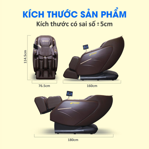 Kích thước sản phẩm Ghế Massage Lifesport LS-369