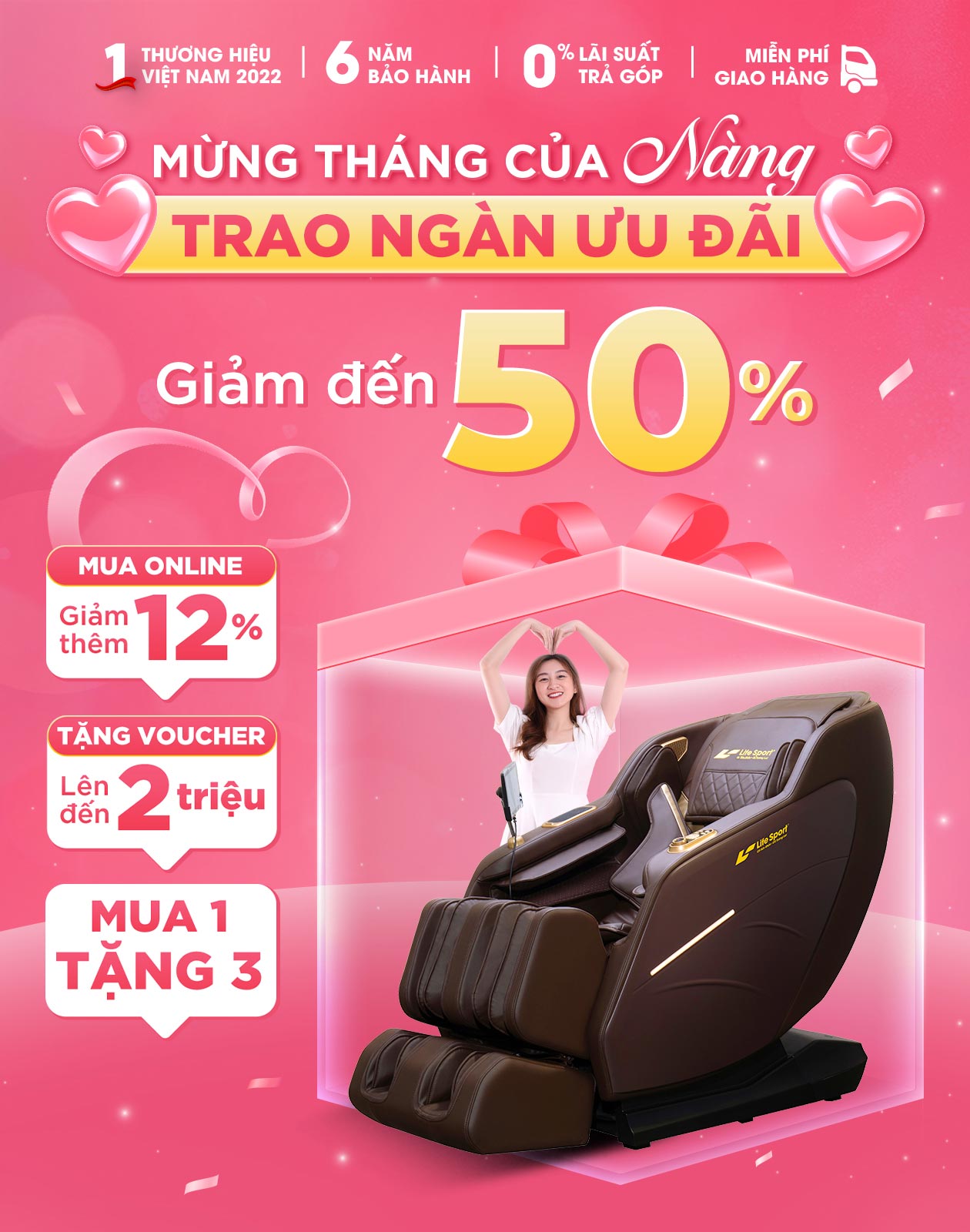 Mừng tháng của nàng trao ngàn ưu đãi giảm đến 50%
