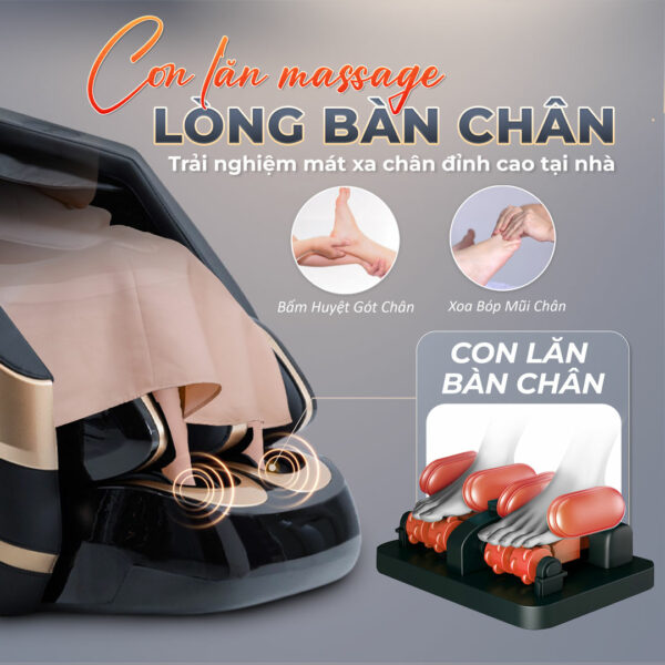 Ghế massage Lifesport Ls-359 trang bị con lăn massage lòng bàn chân