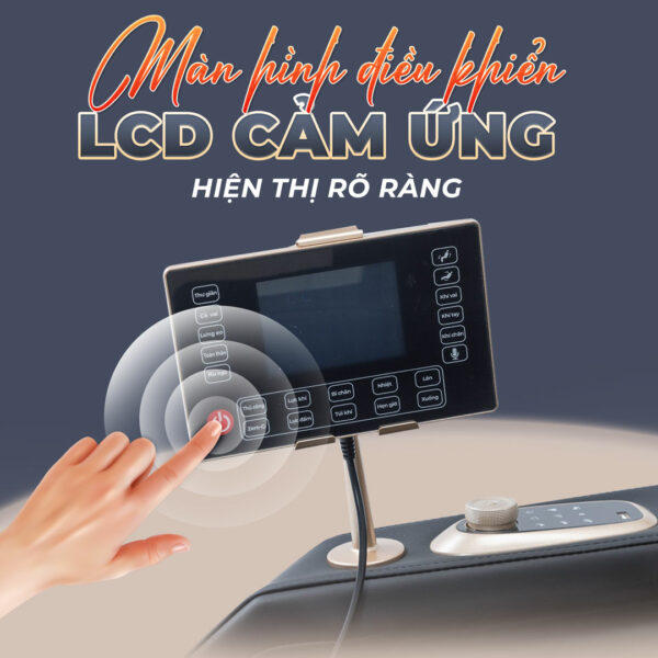 Ghế massage Lifesport Ls-359 cho phép điều khiển bằng màn hình LCD cảm ứng siêu nhạy