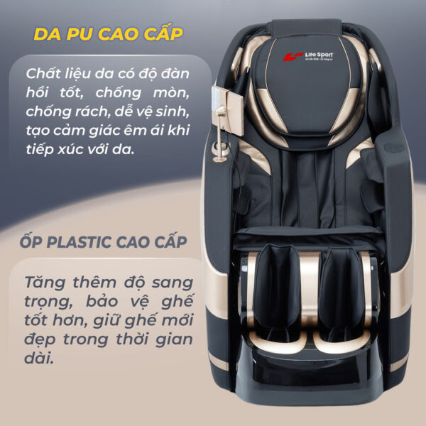 Ghế massage Lifesport LS-359 - Thiết kế lớp da PU cao cấp