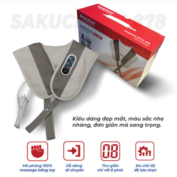 Đai massage cổ Sakuchi UK-878 có kiểu dáng đẹp mắt, màu sắc nhẹ nhàng